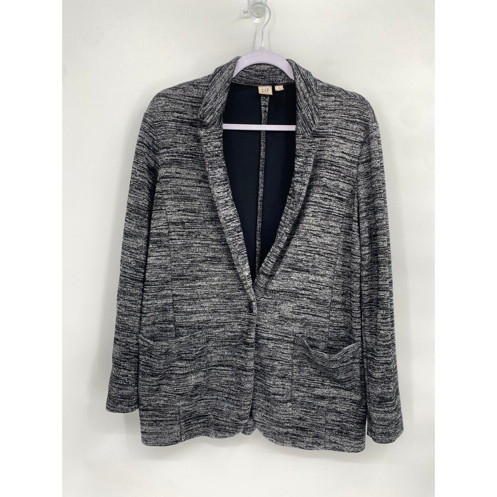 Gap Boyfriend Knit Blazer Black Smoke 905583-01 Women's Small